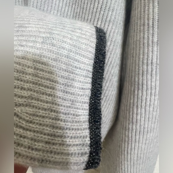 NWT Brunello Cucinelli 100% Cashmere Rib Bell Monili Cuff Made Italy Size M - Picture 5 of 11